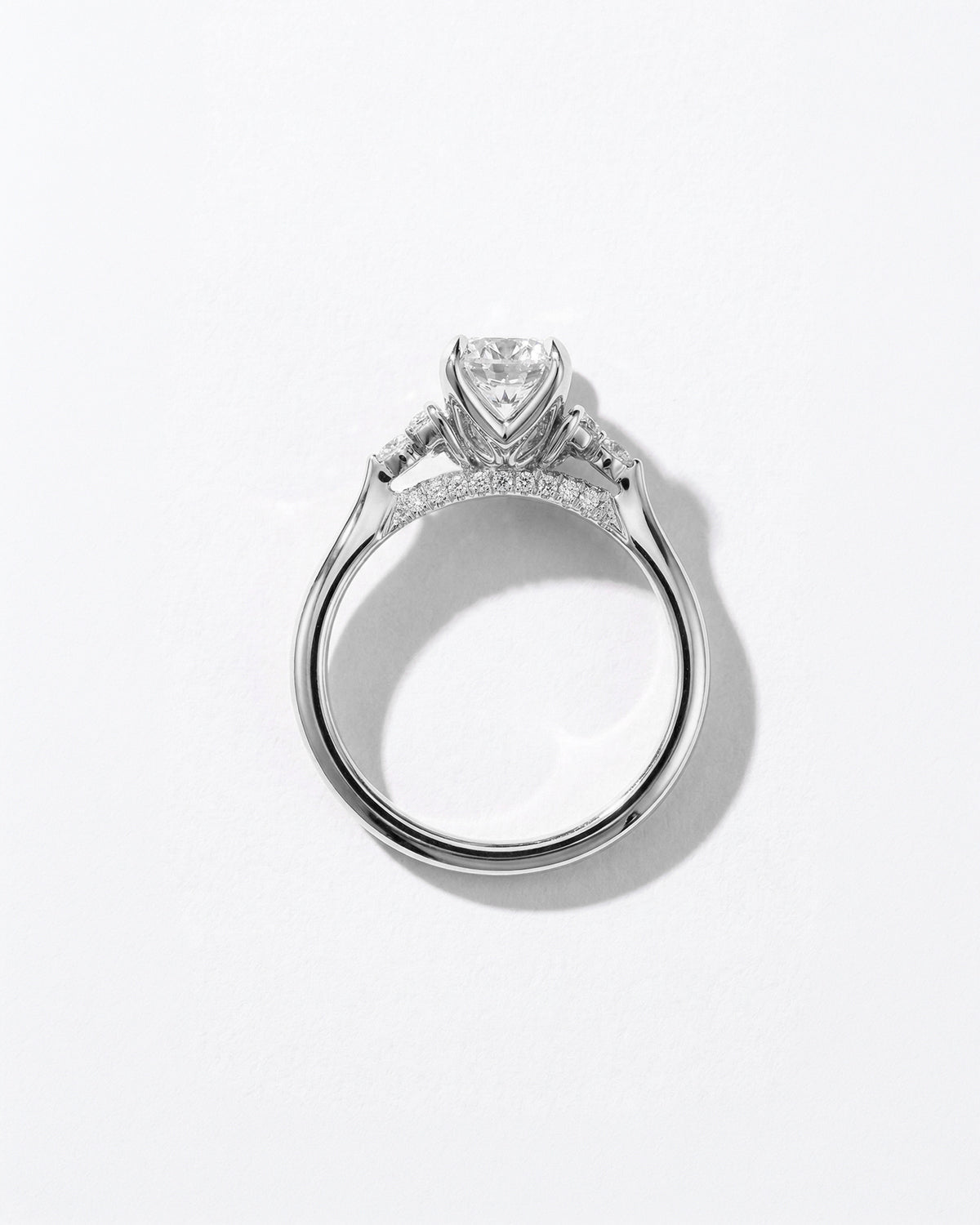 Lindsey Oval with Petal Prongs & Diamond Bridge - PBD Engagement Rings
