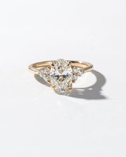 Lindsey Oval with Petal Prongs & Diamond Bridge - PBD Engagement Rings