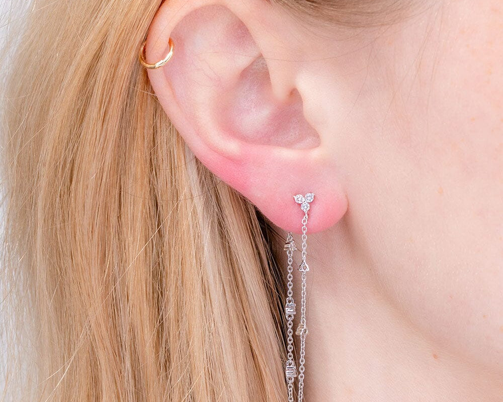 Lindsey Trio Diamond Dangle Earrings Earrings Princess Bride Diamonds 