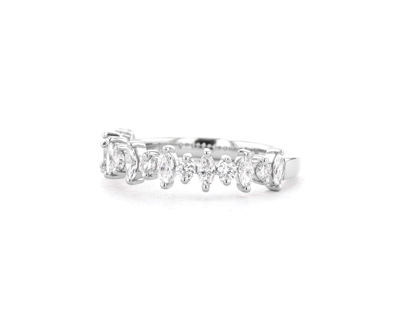 Marquise & Round Floating Lab Diamond Band Rings Princess Bride Diamonds 