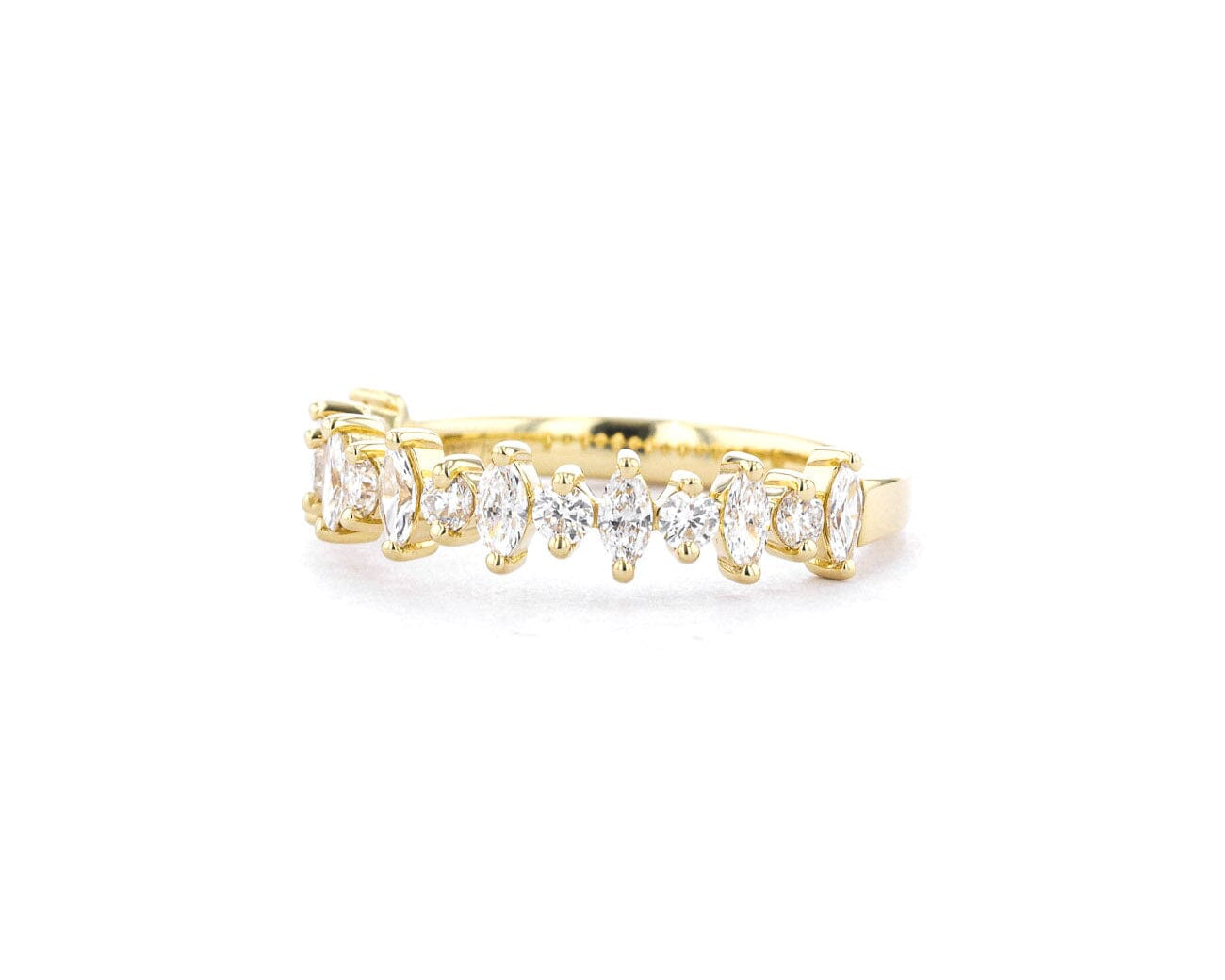 Marquise & Round Floating Lab Diamond Band Rings Princess Bride Diamonds 