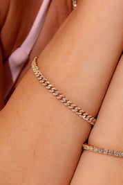 Mini Cuban Pavé Bracelet 14k Yellow Gold - PBD Bracelets