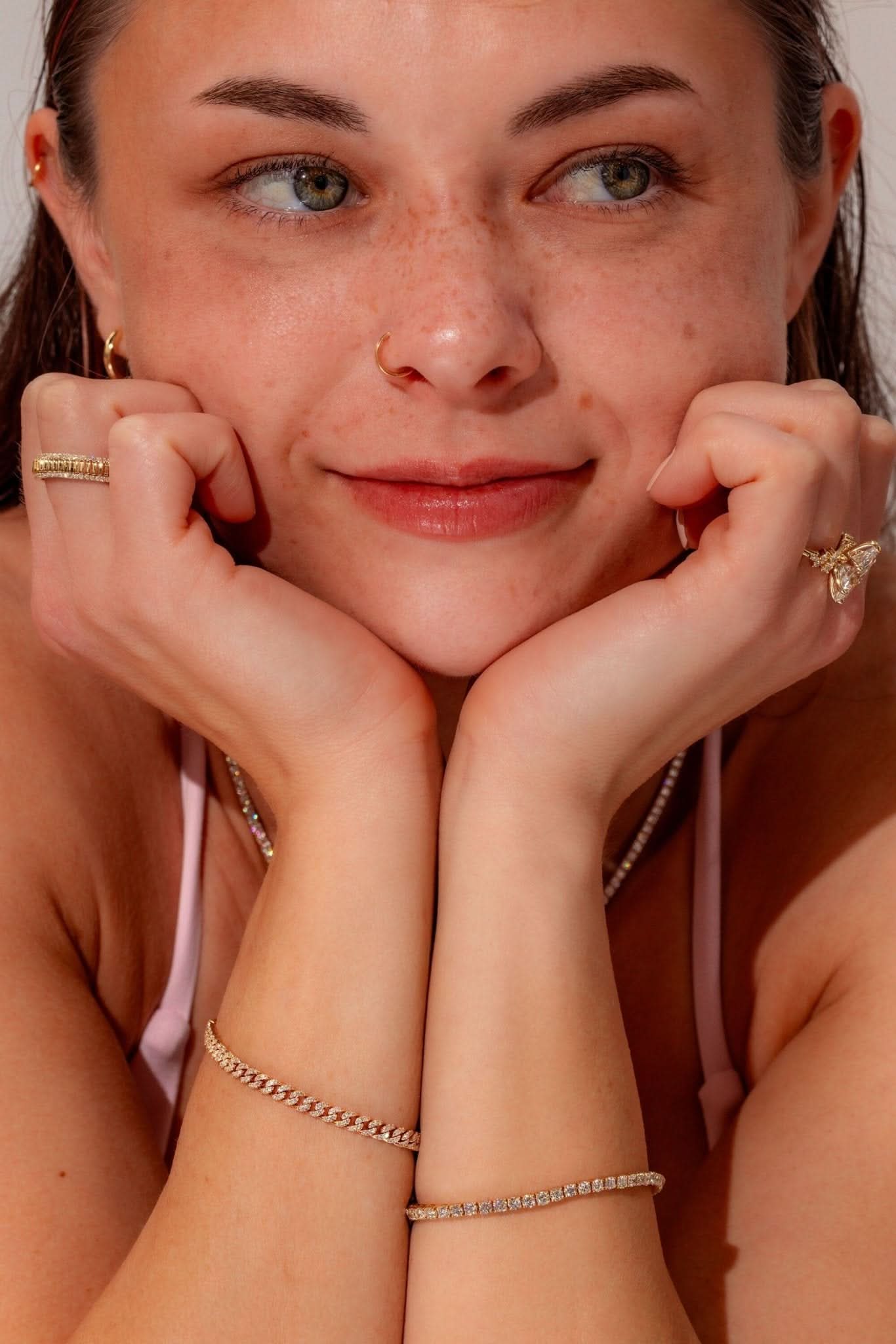 Mini Cuban Pavé Bracelet 14k Yellow Gold - PBD Bracelets