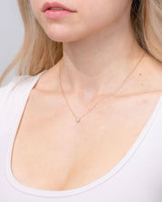 Mini Diamond Halo Necklace Rose Gold - PBD Necklaces