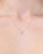 Mini Diamond Halo Necklace White Gold Necklaces Princess Bride Diamonds 