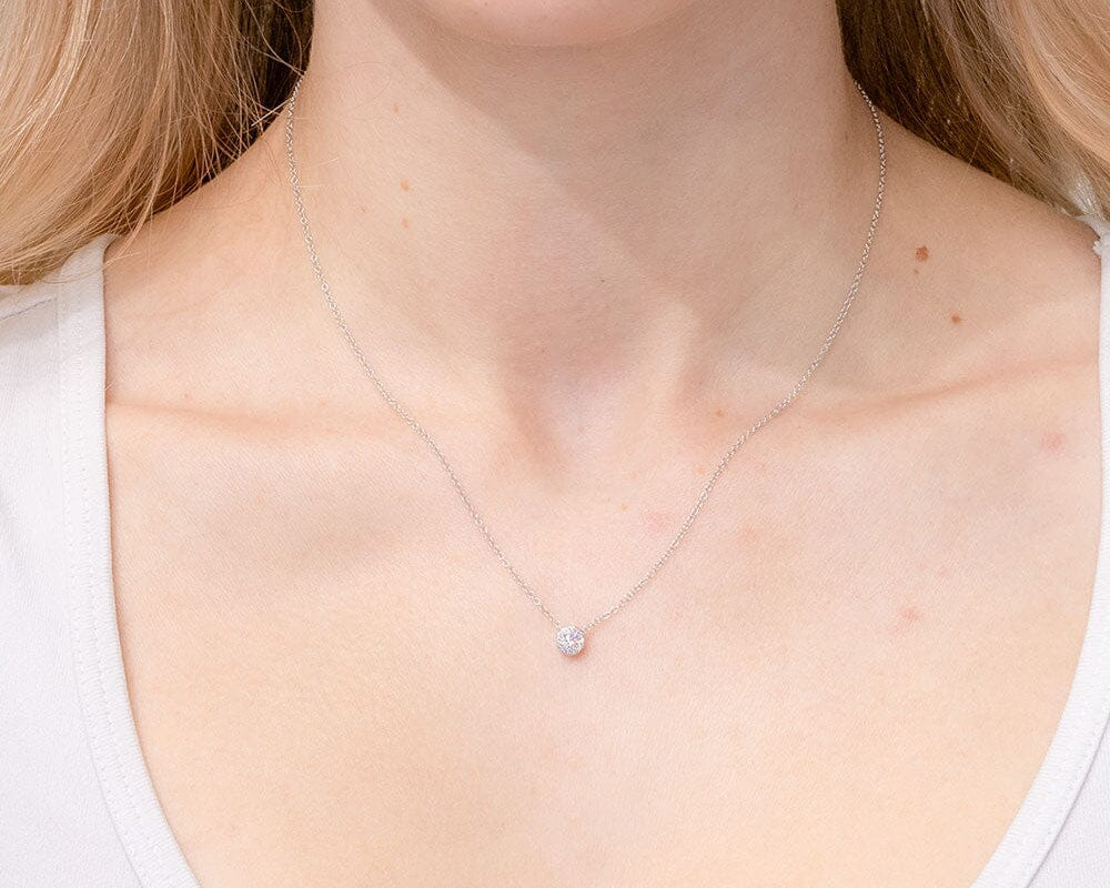 Mini Diamond Halo Necklace White Gold Necklaces Princess Bride Diamonds 