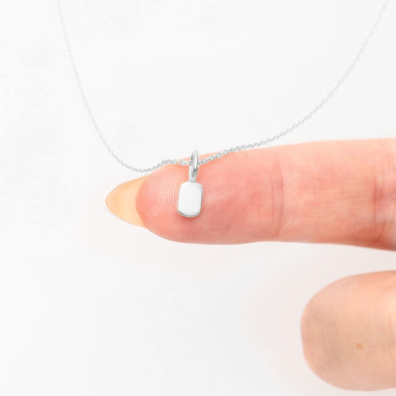 Mini Dog Tag White Gold Necklaces Princess Bride Diamonds 
