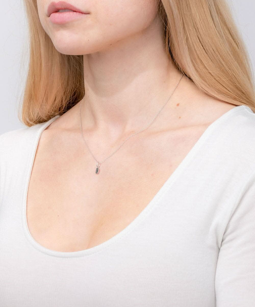 Mini Dog Tag White Gold - PBD Necklaces