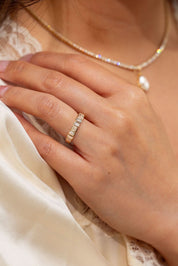 Mini Emerald Bezel Diamond Ring - PBD Rings