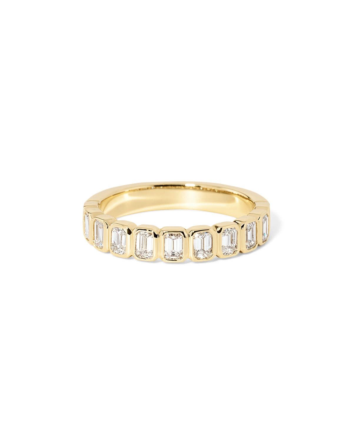 Mini Emerald Bezel Diamond Ring - PBD Rings