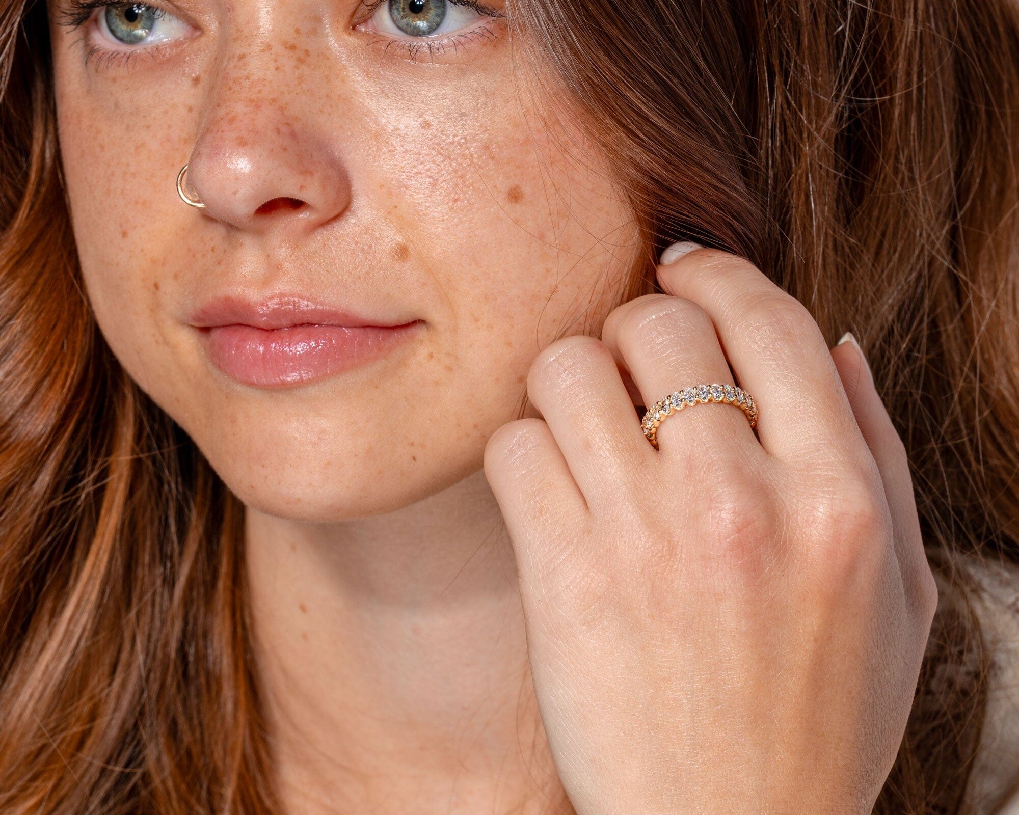 Mini Oval Lab Diamond Band Rings Princess Bride Diamonds 