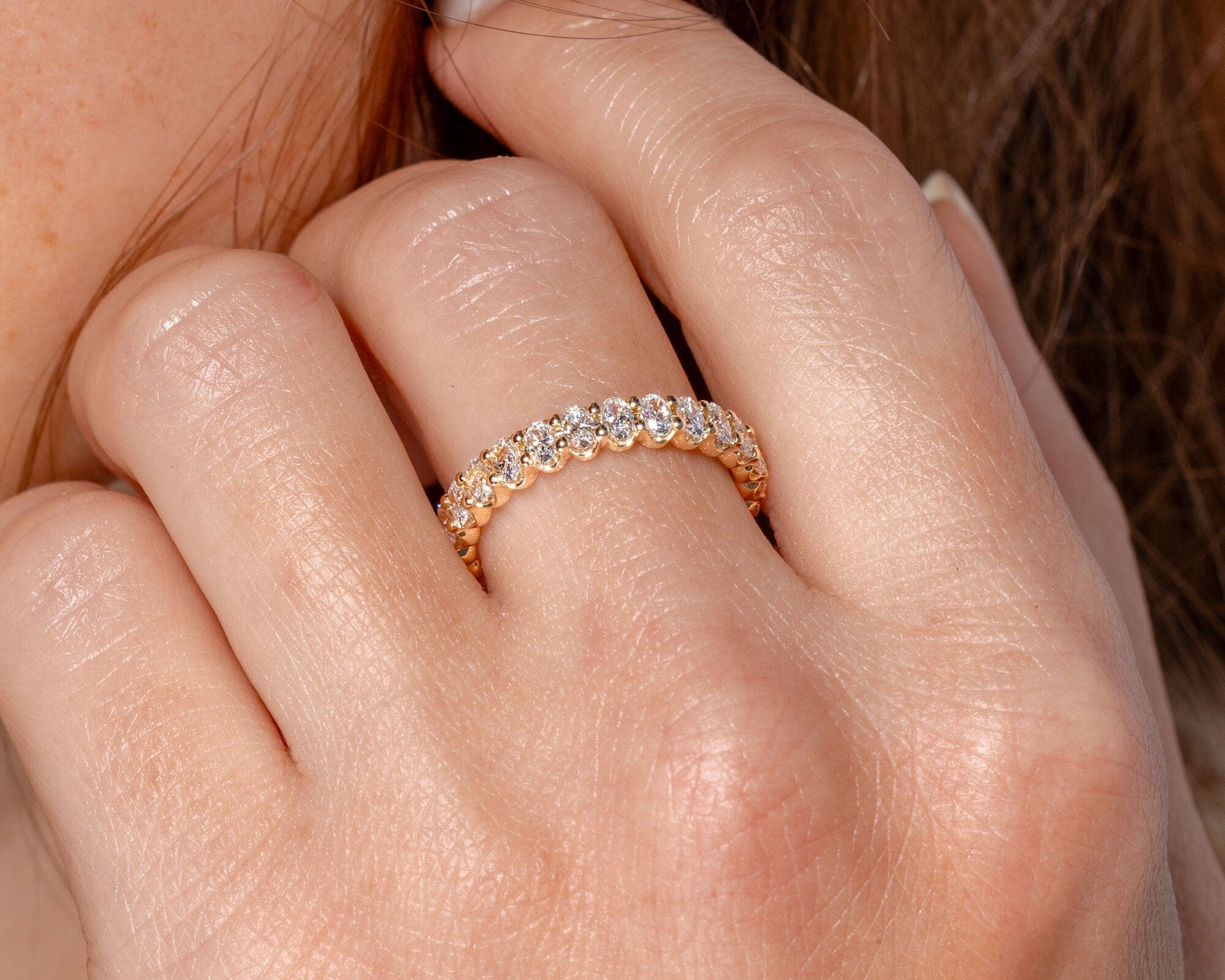 Mini Oval Lab Diamond Band Rings Princess Bride Diamonds 