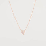 Mini Pavé Heart Necklace Rose Gold Necklaces Princess Bride Diamonds 