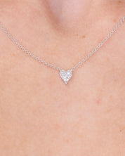 Mini Pavé Heart Necklace White Gold Necklaces Princess Bride Diamonds 