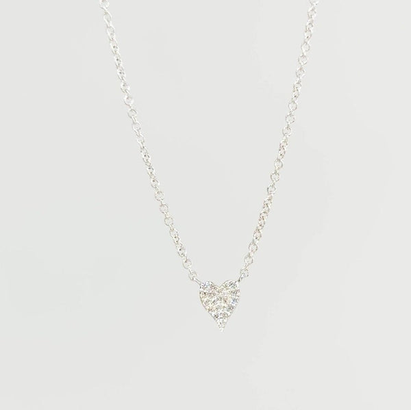 Mini Pavé Heart Necklace White Gold Necklaces Princess Bride Diamonds 