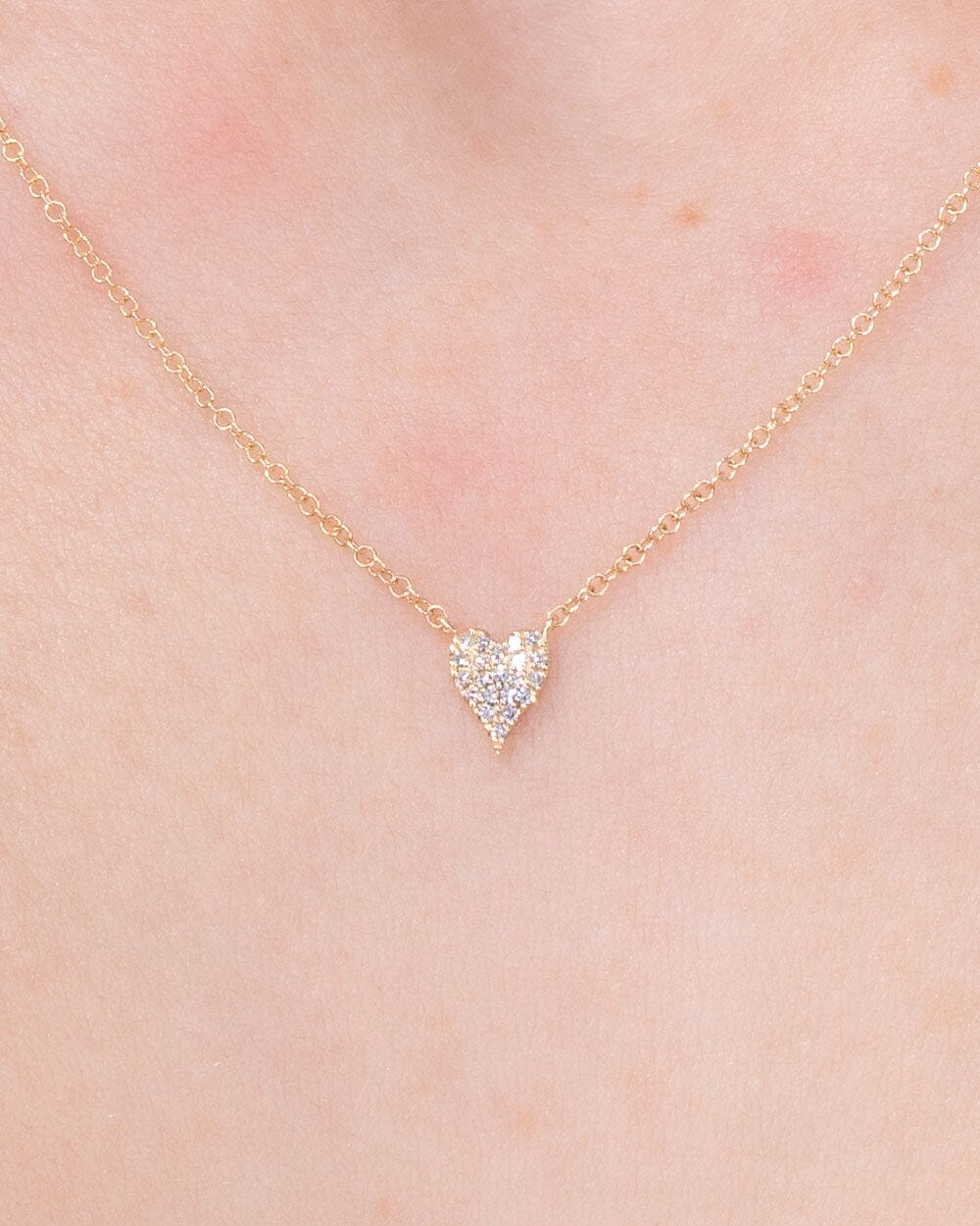 Mini Pavé Heart Necklace Yellow Gold Necklaces Princess Bride Diamonds 