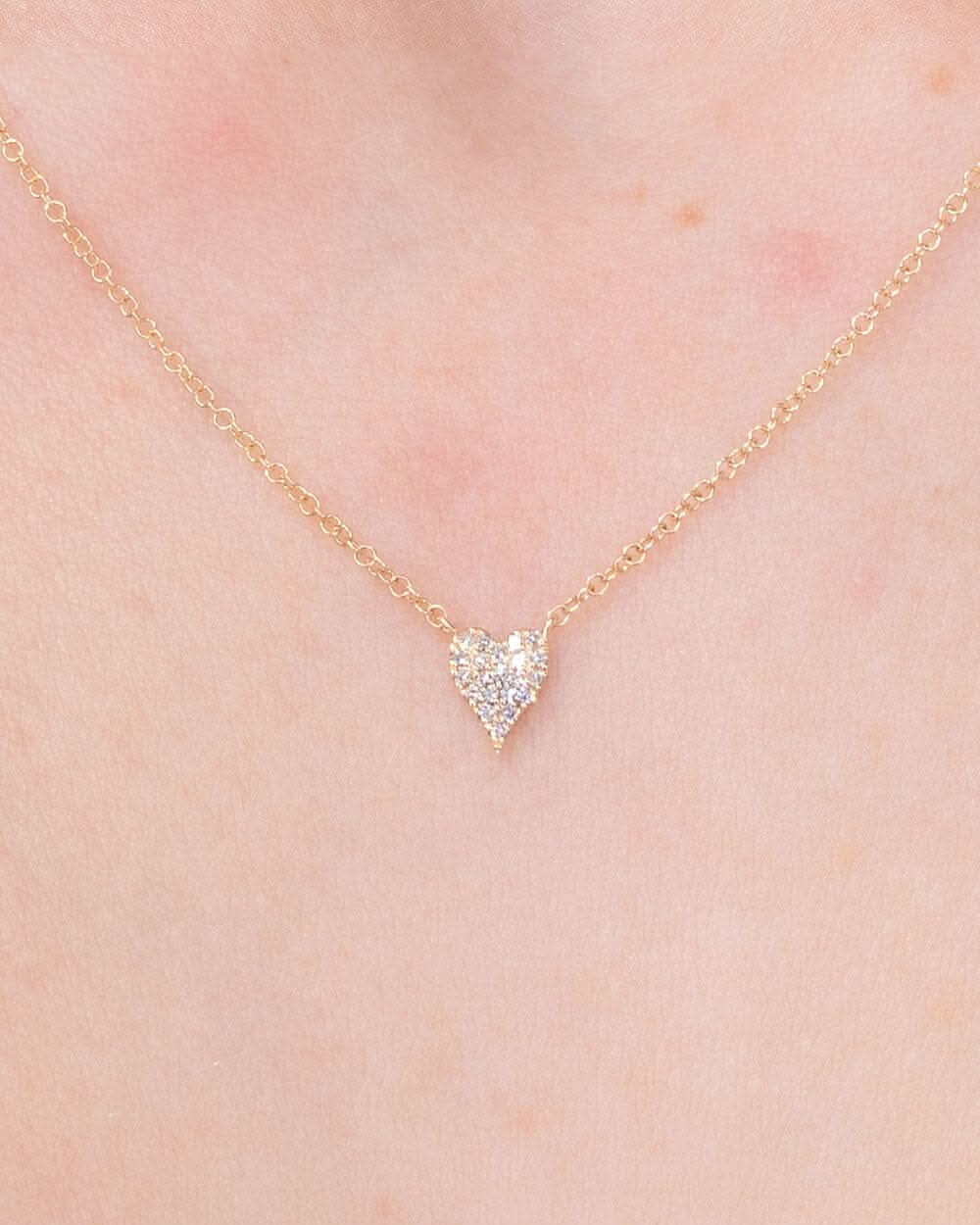 Mini Pavé Heart Necklace Yellow Gold - PBD Necklaces