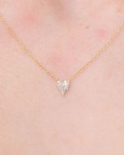 Mini Pavé Heart Necklace Yellow Gold - PBD Necklaces