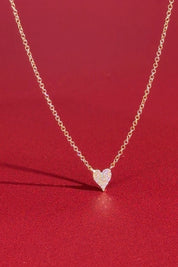 Mini Pavé Heart Necklace Yellow Gold - PBD Necklaces