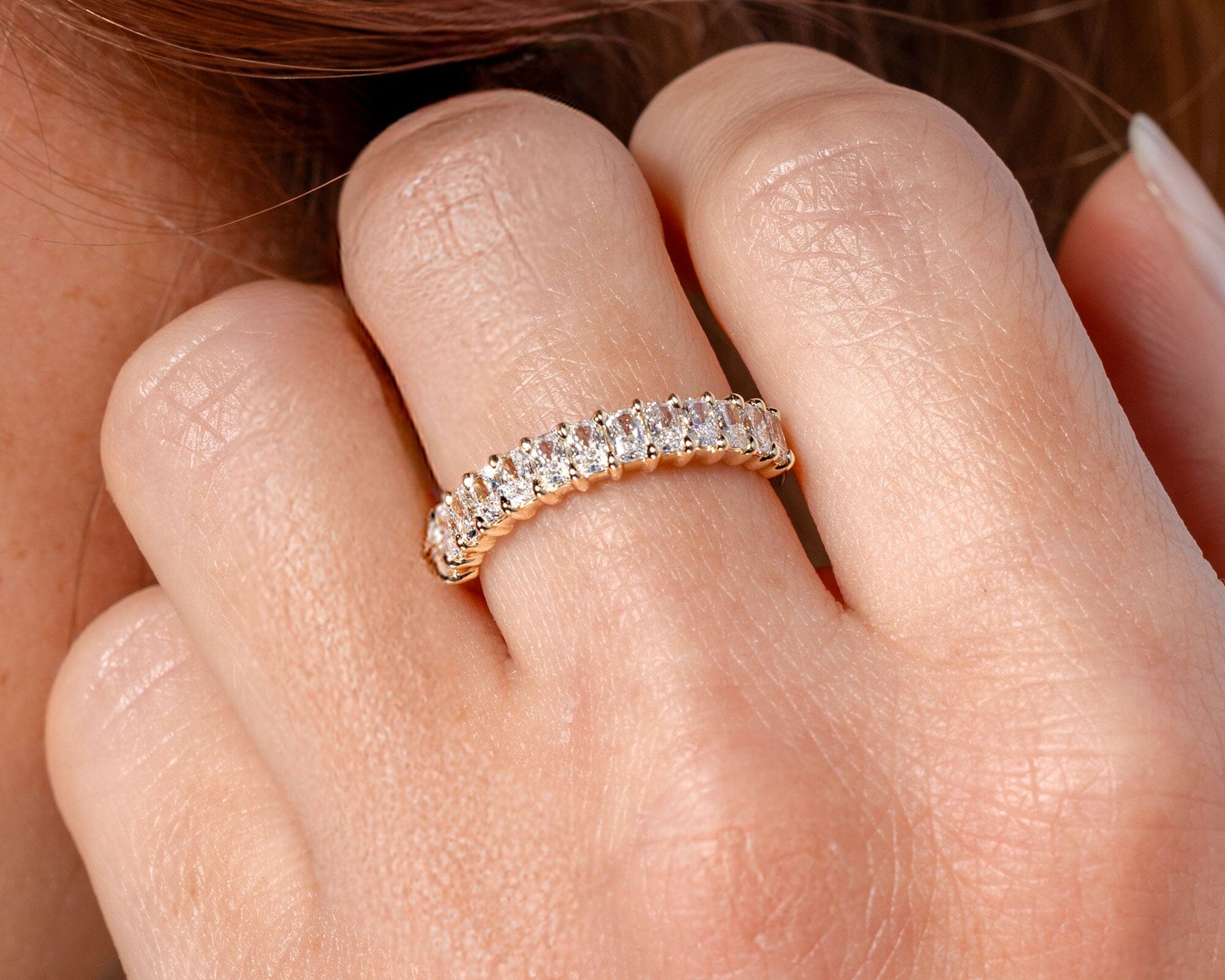 Mini Radiant Lab Diamond Band Rings Princess Bride Diamonds 
