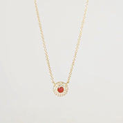 Mini Ruby Double Diamond Halo Necklace Necklaces Princess Bride Diamonds 