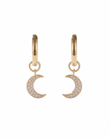 Moon Interchangeable Charm Hoops Yellow Gold