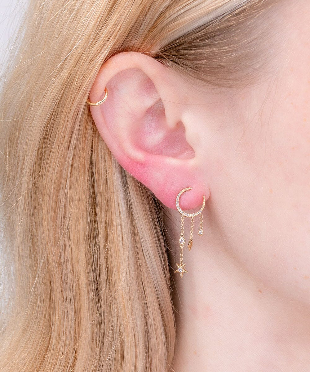 Moon & Star Diamond Drip Earrings Earrings Princess Bride Diamonds 