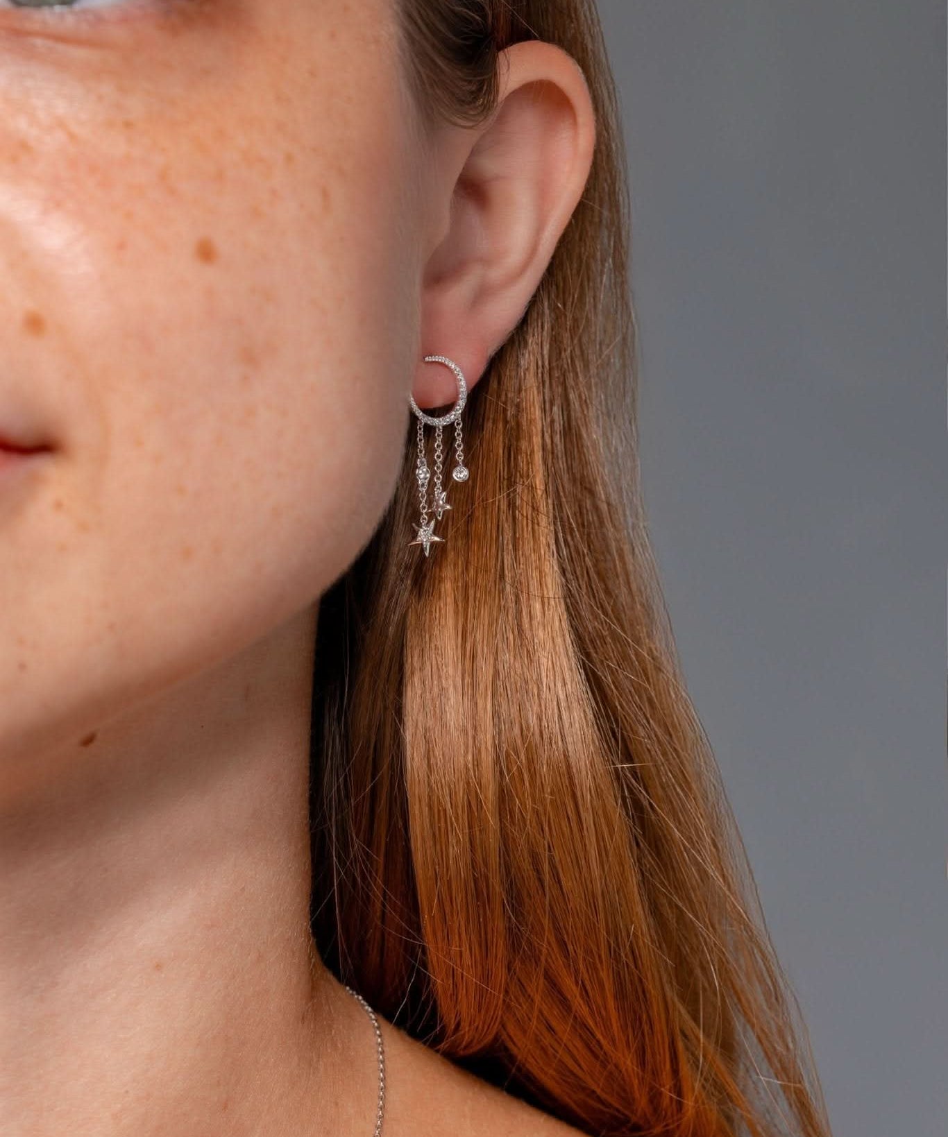 Moon & Star Diamond Drip Earrings - PBD Earrings