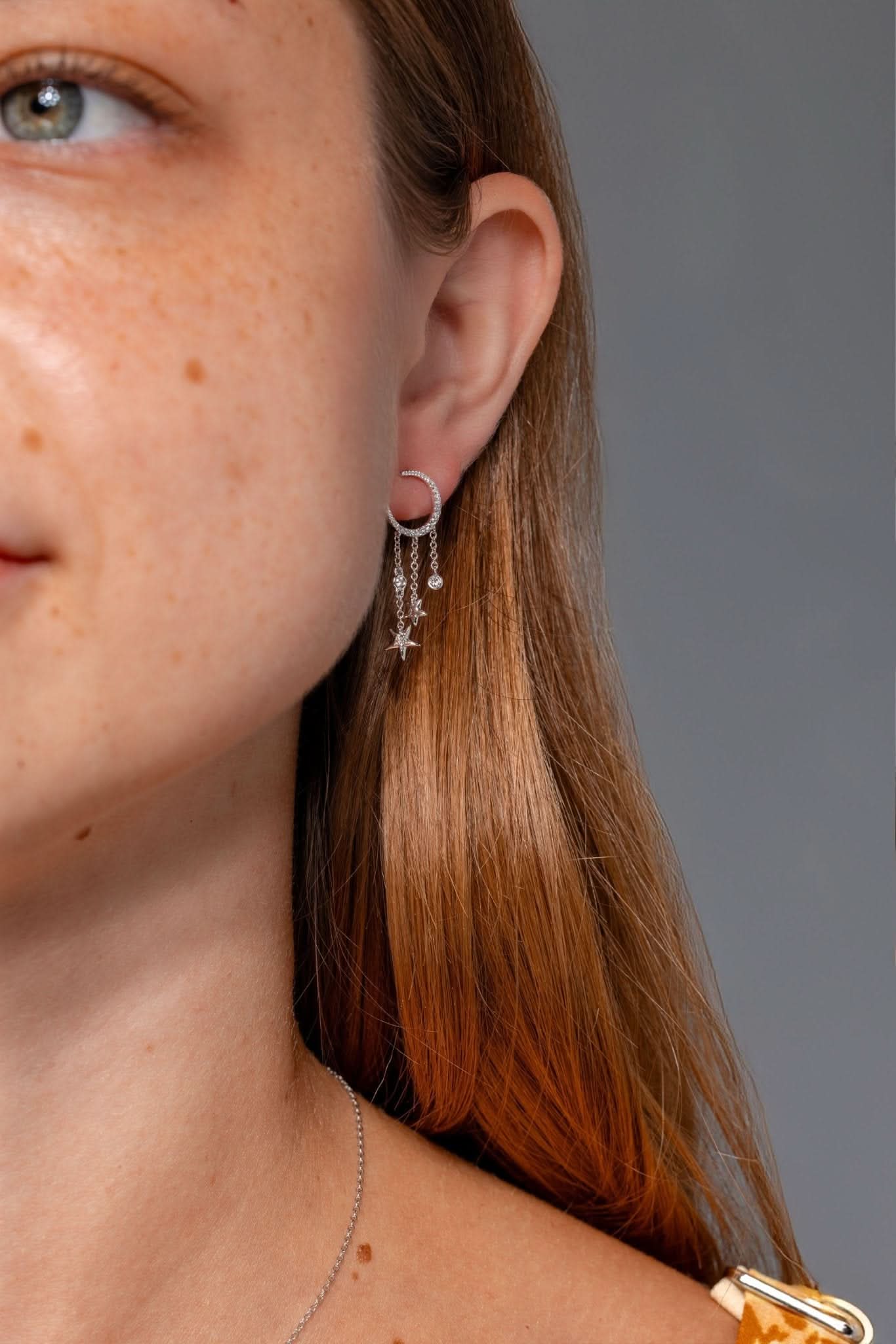 Moon & Star Diamond Drip Earrings - PBD Earrings