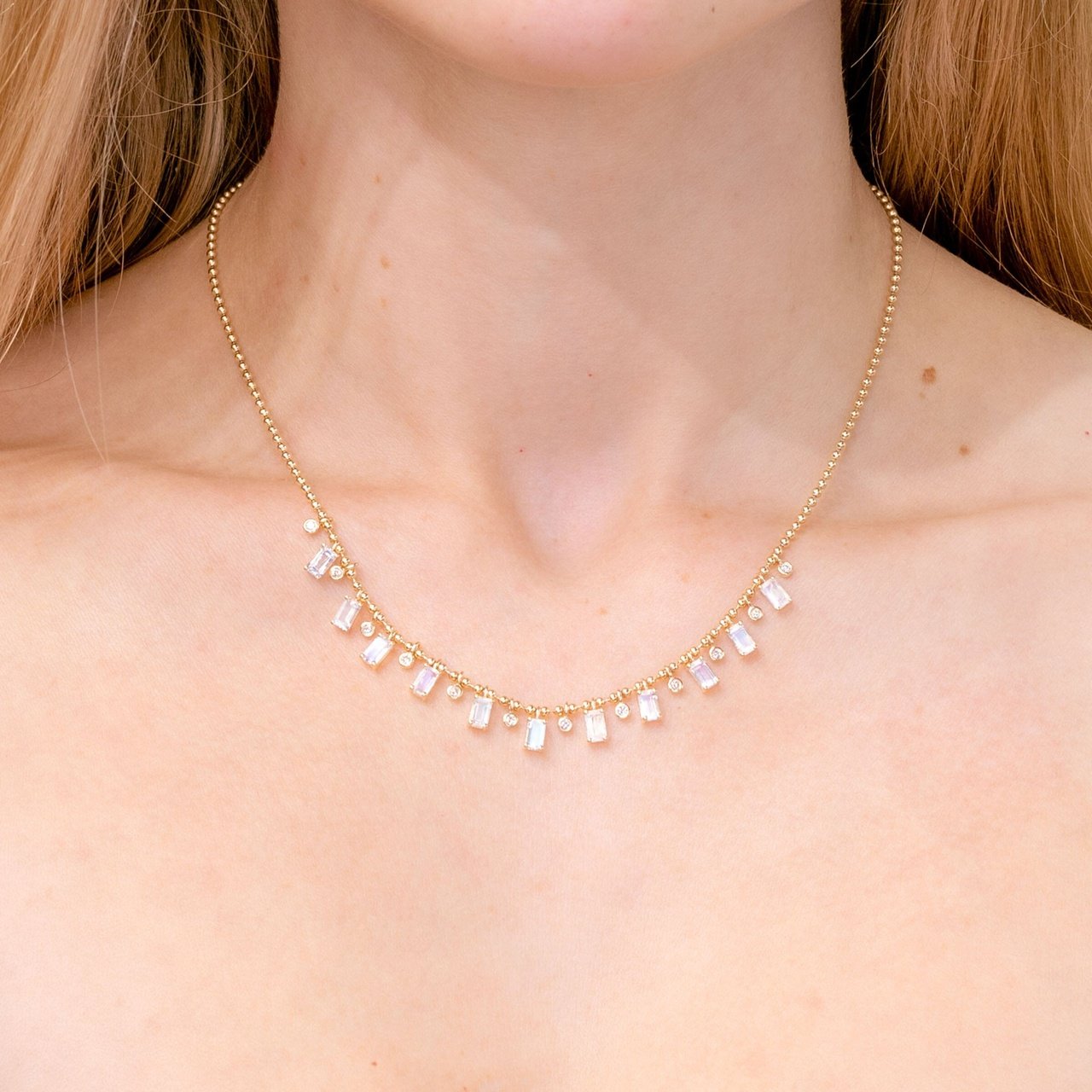 Moonstone and Diamond Drip Necklace Necklaces Princess Bride Diamonds 