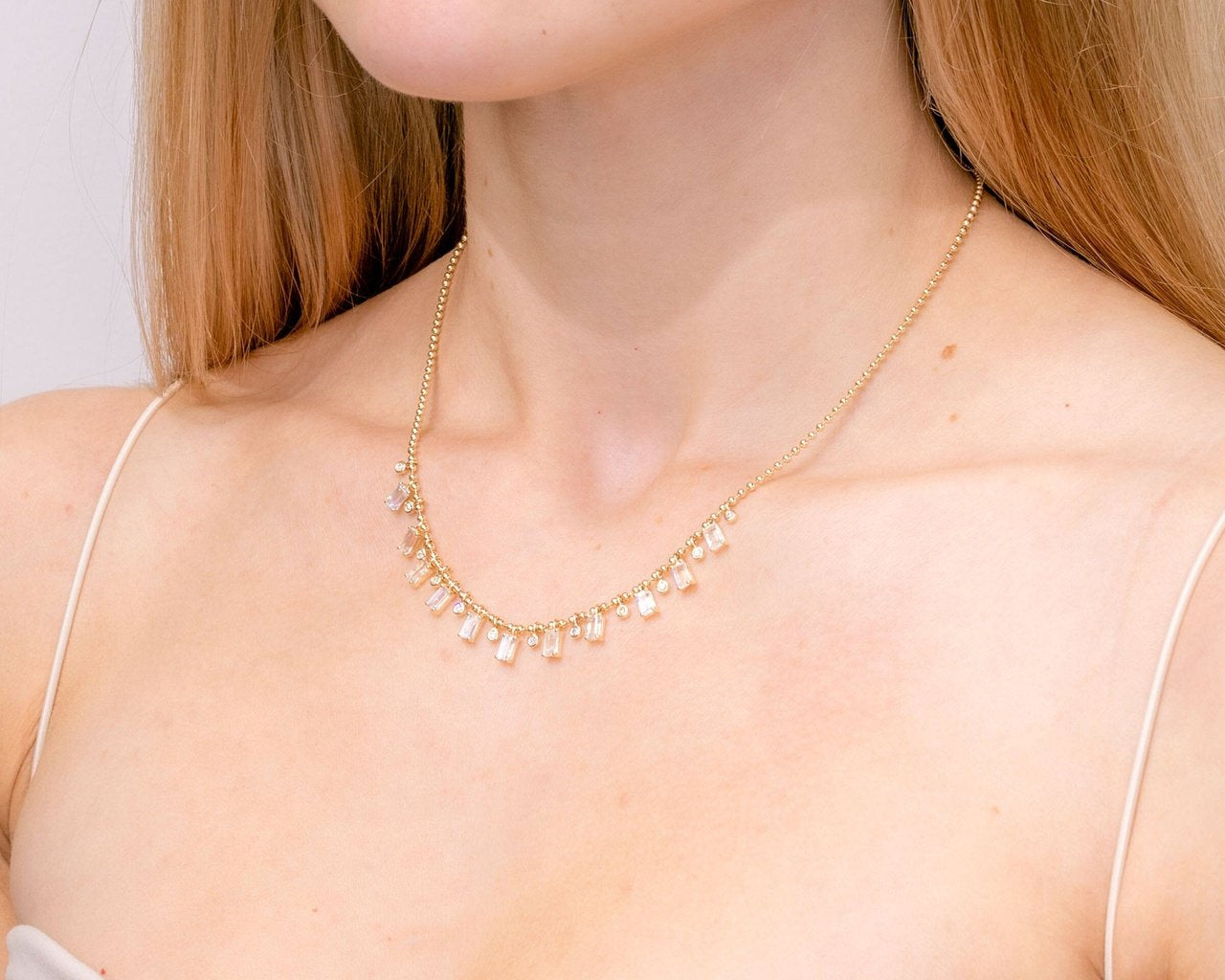 Moonstone and Diamond Drip Necklace Necklaces Princess Bride Diamonds 