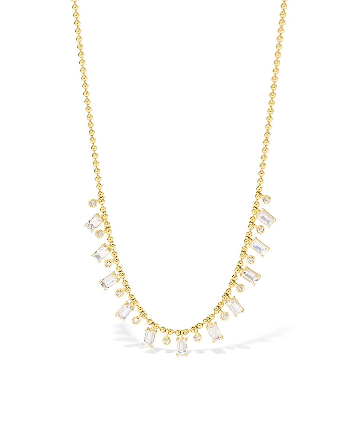 Moonstone and Diamond Drip Necklace - PBD Necklaces