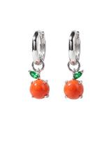 Nami Orange Earrings | Interchangeable Charms | 14K White Gold