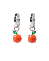 Nami Orange Earrings | Interchangeable Charms | 14K White Gold