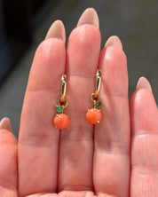 Nami Orange Earrings | Interchangeable Charms | 14K Yellow Gold - PBD Earrings
