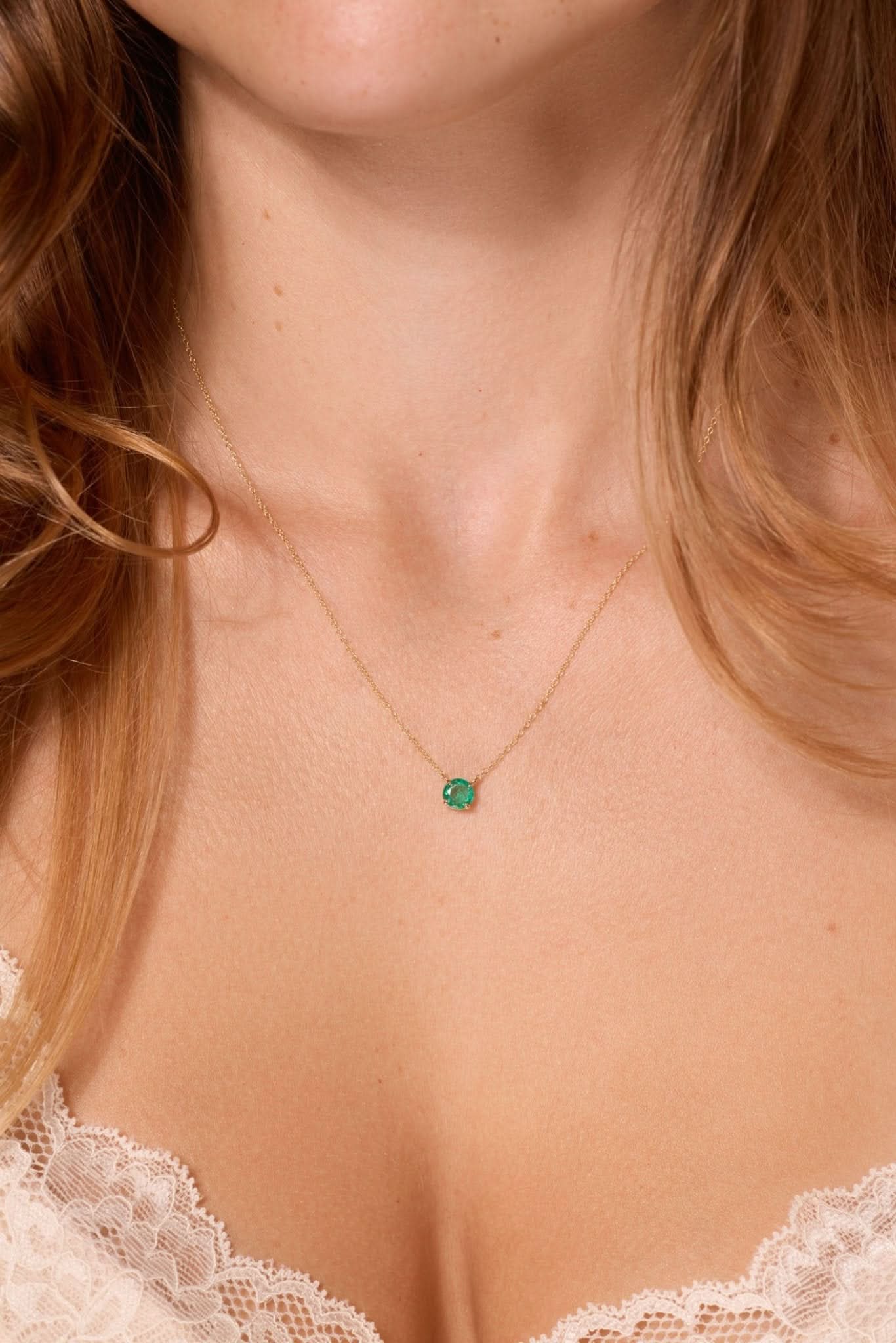 Natural Emerald Necklace - PBD Necklaces
