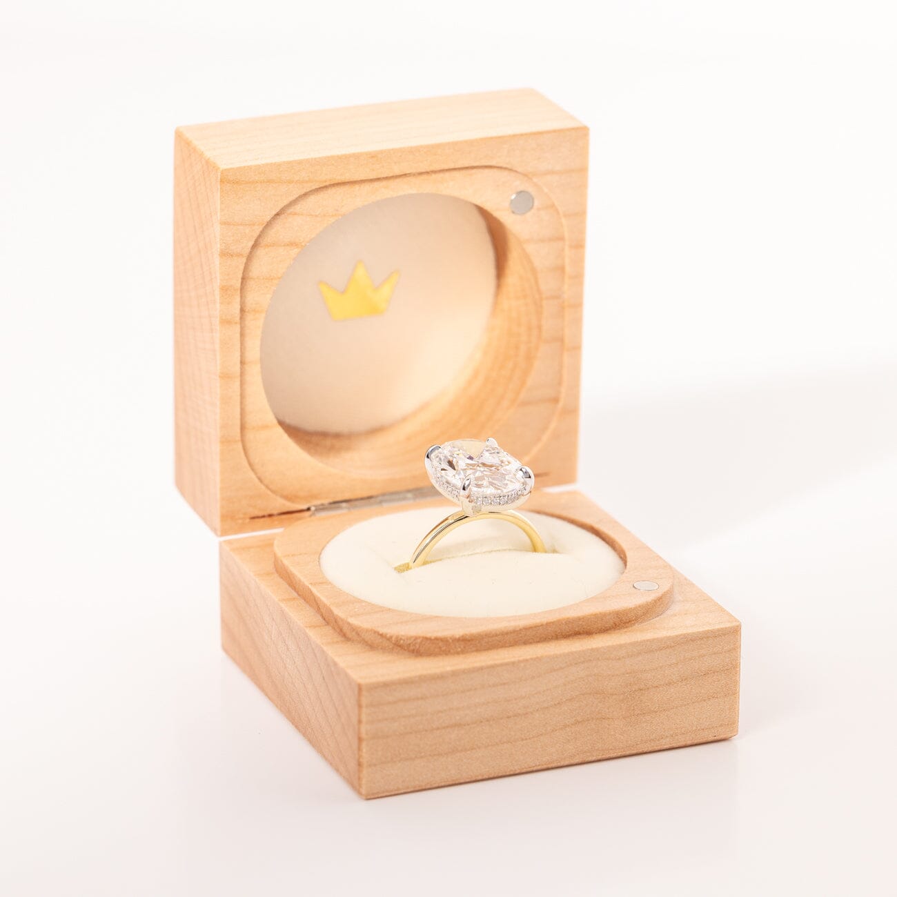 Natural Wood Box Ring Box Princess Bride Diamonds 