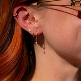 North Star Huggies Earrings Princess Bride Diamonds 14K Yellow Gold 