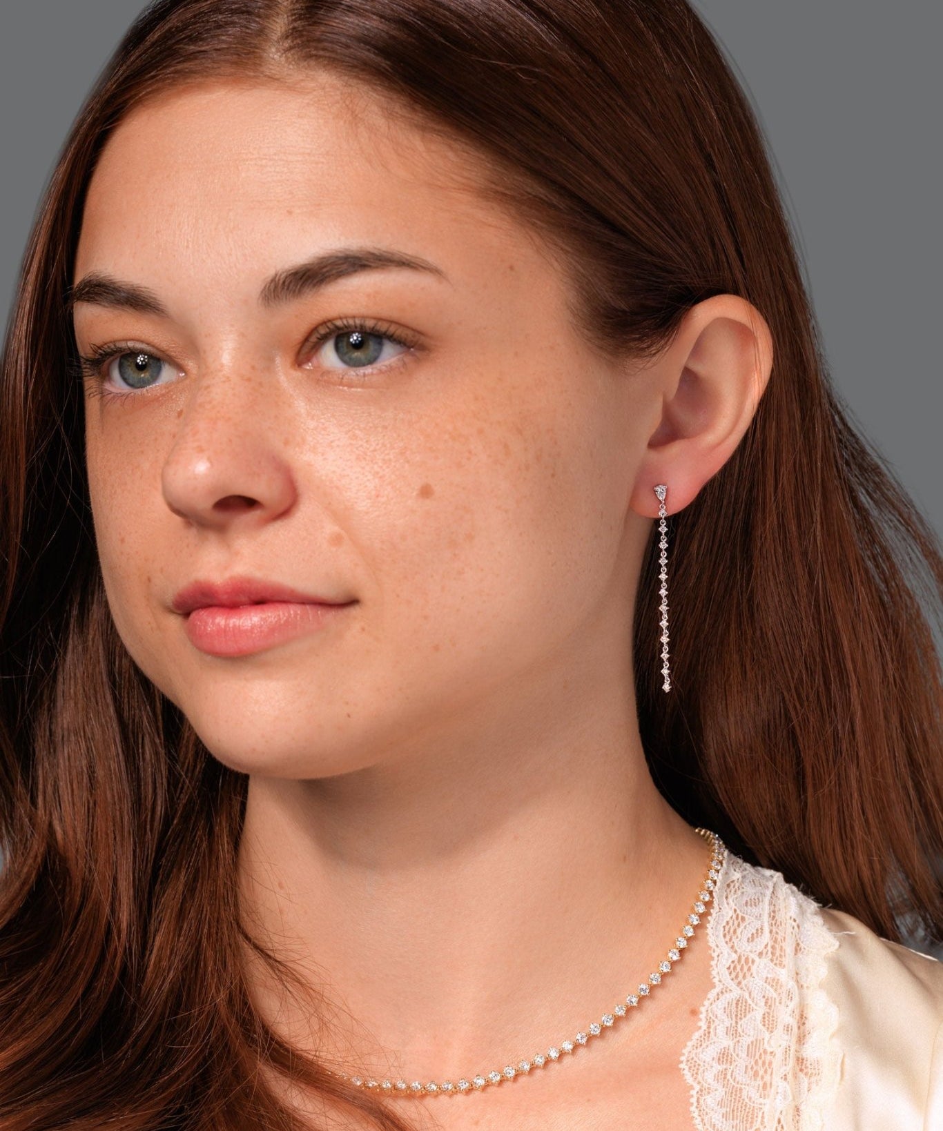 North Star Waterfall Earrings White Gold - PBD Earrings