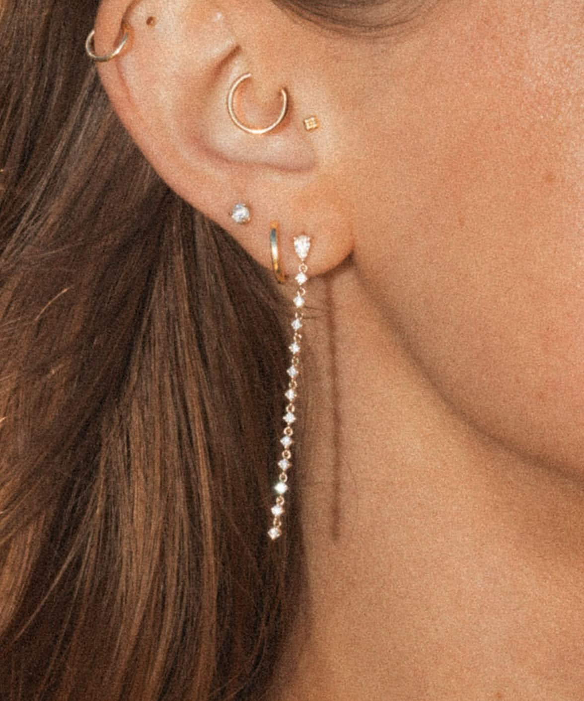 North Star Waterfall Earrings Yellow Gold - PBD Earrings