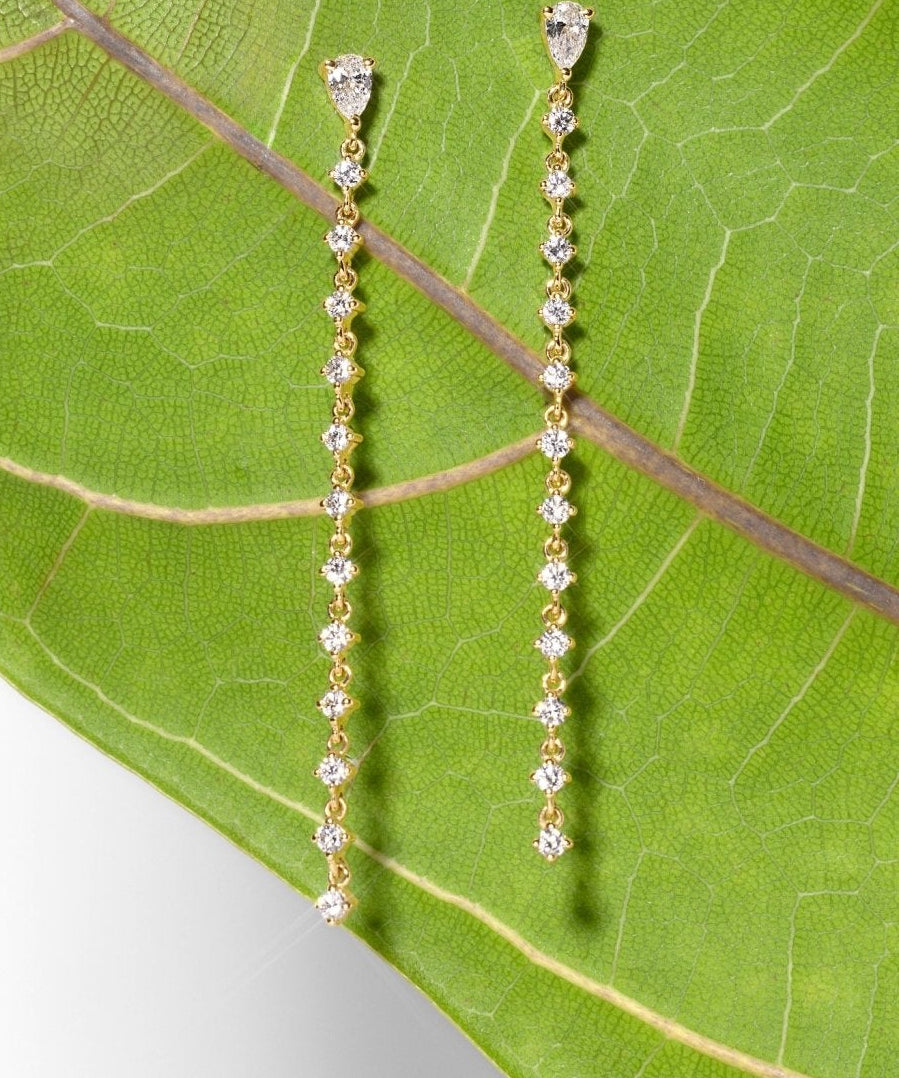 North Star Waterfall Earrings Yellow Gold - PBD Earrings