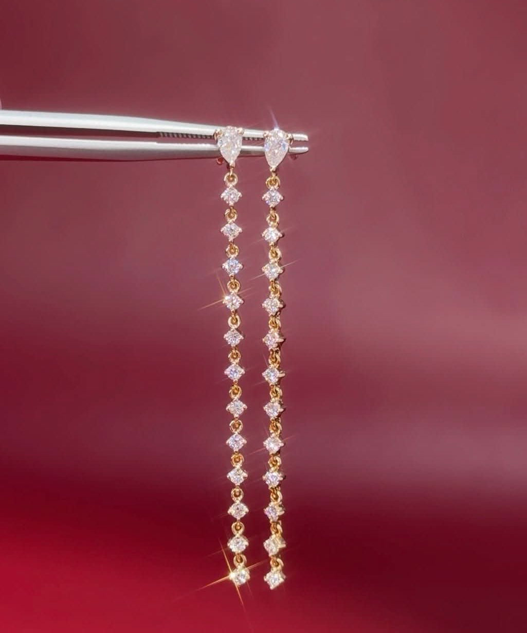 North Star Waterfall Earrings Yellow Gold - PBD Earrings