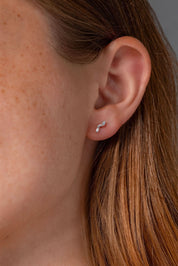 Offset Baguette Stud Earrings - PBD Earrings