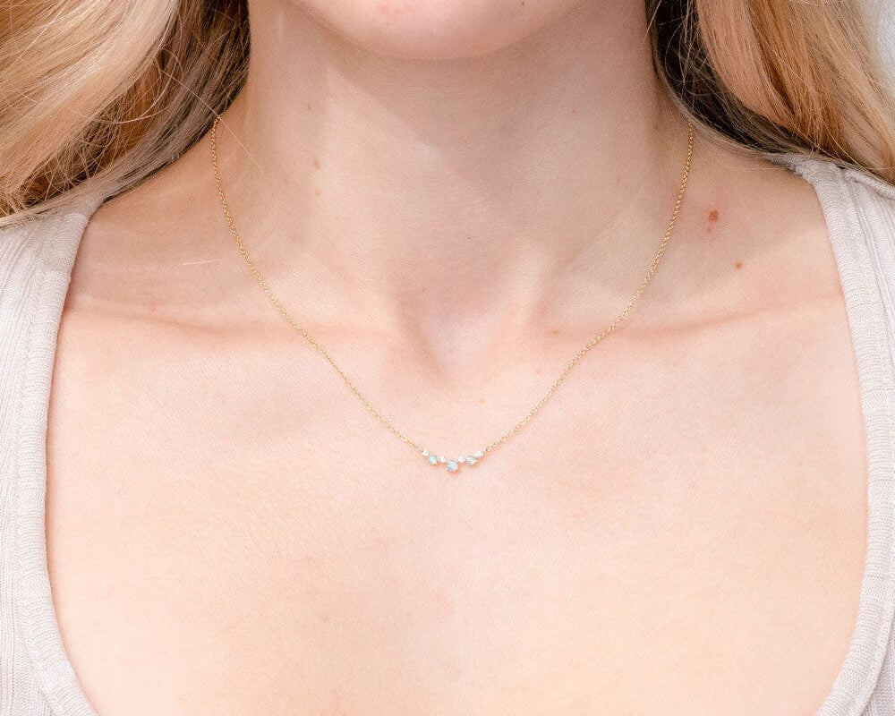 Opal & Diamond Curve Necklace Necklaces Princess Bride Diamonds 
