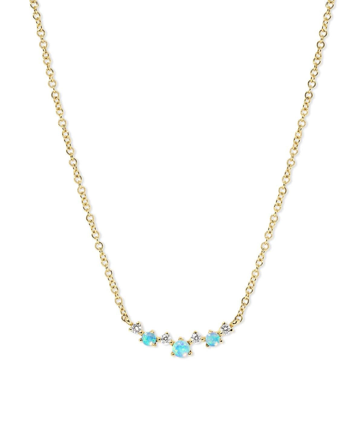 Opal & Diamond Curve Necklace - PBD Necklaces