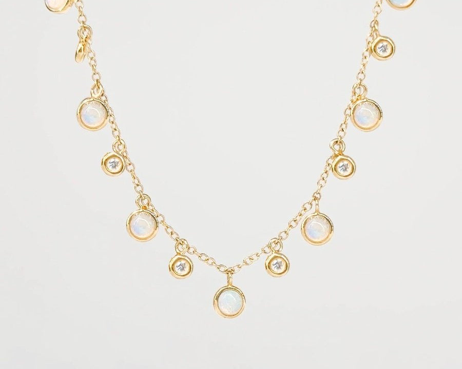 Opal & Diamond Drip Necklace Necklaces Princess Bride Diamonds 