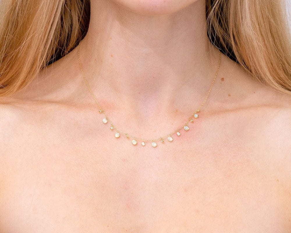 Opal & Diamond Drip Necklace Necklaces Princess Bride Diamonds 