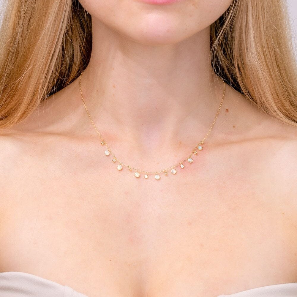 Opal & Diamond Drip Necklace Necklaces Princess Bride Diamonds 