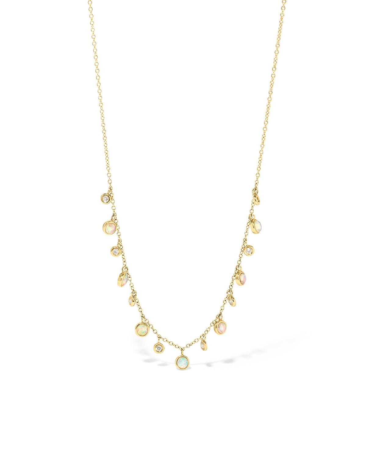 Opal & Diamond Drip Necklace - PBD Necklaces