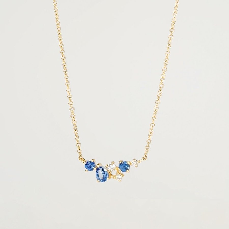 Organic Sapphire and Diamond Necklace Necklaces Princess Bride Diamonds 